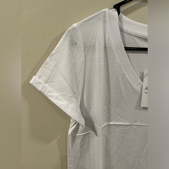 White V-Neck Shirt - Picture 3 of 6